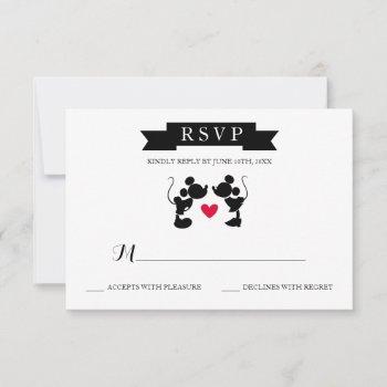 Small Mickey & Minnie Wedding | Silhouette Rsvp Front View