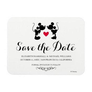 Small Mickey & Minnie Wedding | Silhouette Save The Date Magnet Front View