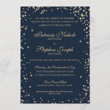 midnight stars twinkle sky wedding invitation