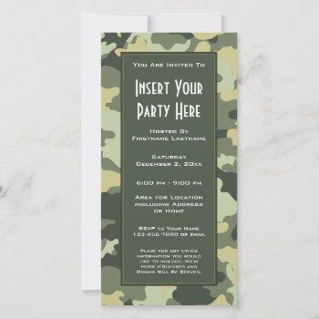 military camouflage party  invitation