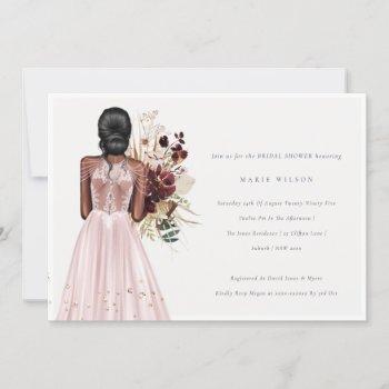 Small Minimal Blush Wedding Gown Baby Shower Invite Front View