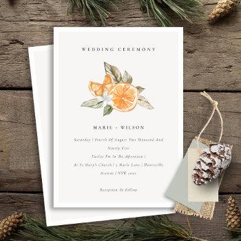 minimal chic orange boho botanical wedding invite