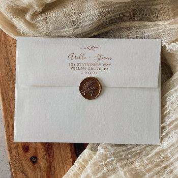 Small Minimal Leaf | Boho Cream Wedding  Envelope Front View