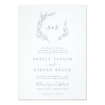 Small Minimal Leaf | Dusty Blue All In One Wedding Front View