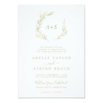 Small Minimal Leaf | Gold All In One Wedding Front View