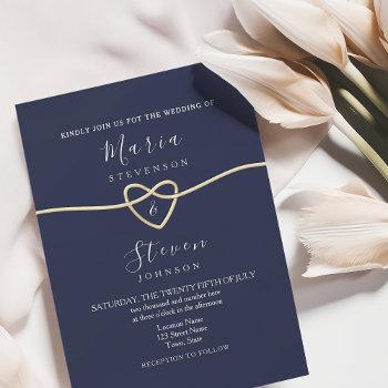 minimal navy blue wedding invitation