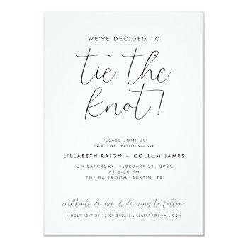 Small Minimal Wedding Tie The Knot Intimate Simple Front View