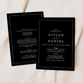 minimalist | black all in one wedding invitation