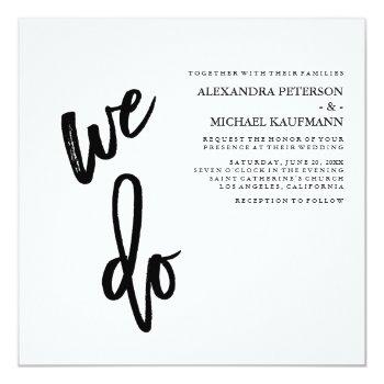 Small Minimalist Black And White Typography Wedding Front View