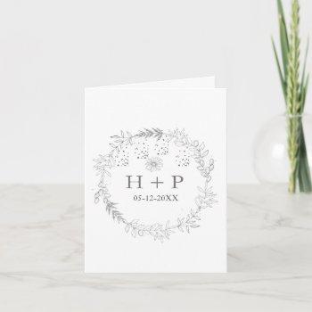 Small Minimalist Chic Monogram Formal Wedding Cocktail Front View