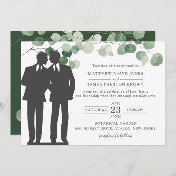 Small Minimalist Eucalyptus Greenery Gay Wedding Mr & Mr Front View