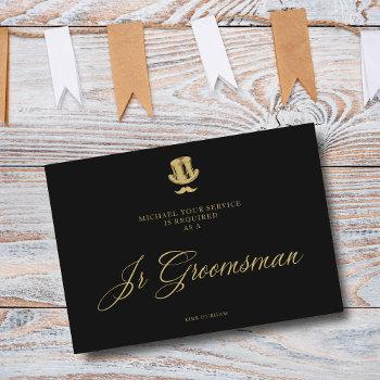 minimalist fake golden jr groomsman luxury wedding