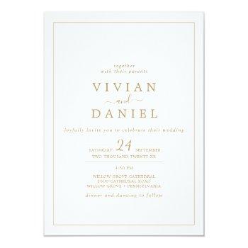 Small Minimalist Gold All In One Wedding Front View