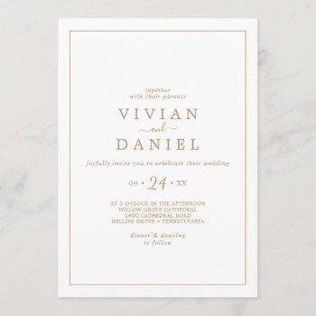 Small Minimalist Gold Casual Wedding Front View