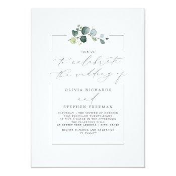 Small Minimalist Greenery Elegant Script Font Wedding Front View