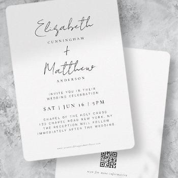 minimalist modern elegant chic simple wedding invitation