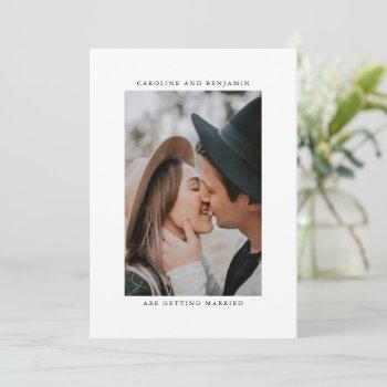 minimalist modern photo front back design wedding invitation