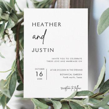 minimalist modern simple wedding invitations