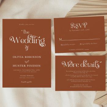 minimalist modern typography photo wedding invitation
