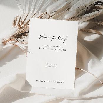 Small Minimalist Modern Wedding Save The Date Front View