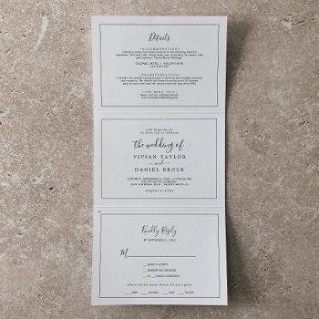 Small Minimalist Photo Wedding All In One Tri-fold Front View