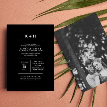 minimalist photo wedding invitation