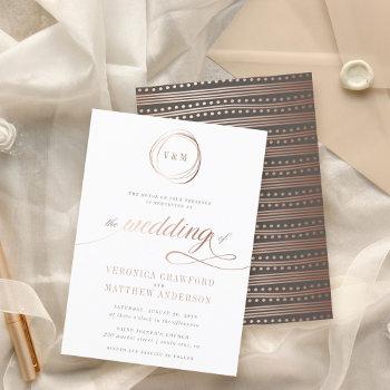 Small Minimalist Rose Gold Typography Wedding Front View