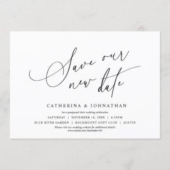 minimalist, save our new date, change the date invitation