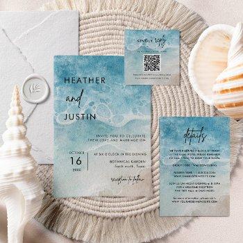minimalist summer beach destination wedding invitation