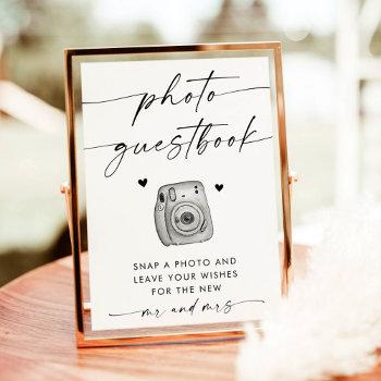 Small Minimalist Wedding Photo Guest Book Sign Front View