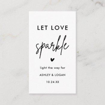 minimalist wedding sparkler send off tags  enclosure card