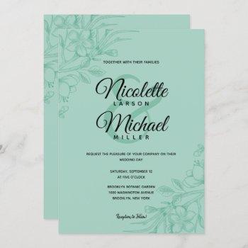 Small Mint Green Floral Wedding Front View
