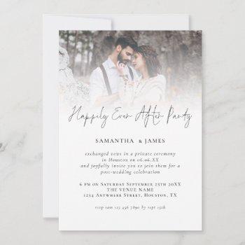 modern 4 photo happily ever after wedding invitation