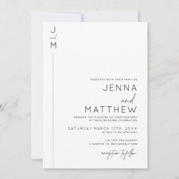 modern and minimalist typography wedding invitation