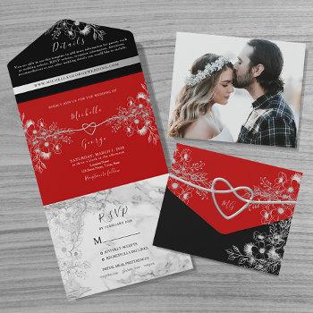 Small Modern Black And Red Wedding All In One Front View
