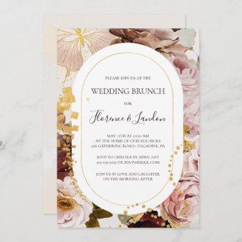 modern blush floral | watercolor wedding brunch invitation