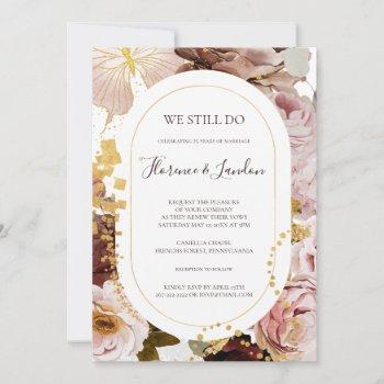 modern blush floral | we still do vow renewal invitation