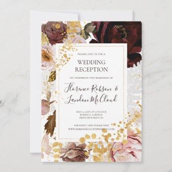 modern blush floral | wedding reception invitation
