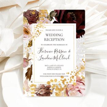 modern blush floral | wedding reception invitation