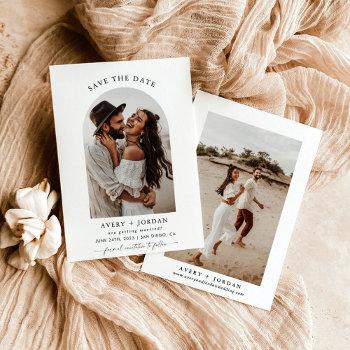 Small Modern Boho Save The Date | Photo Minimalist Front View