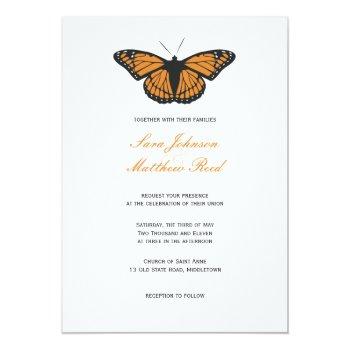 Small Modern Butterfly Wedding  - Orange Front View