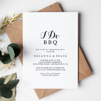 modern calligraphy i do bbq engagement party invitation