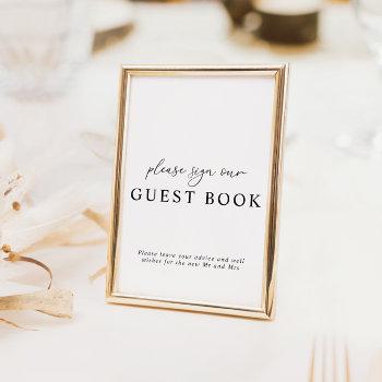Small Modern Calligraphy Wedding Guest Book Sign Invitat Front View