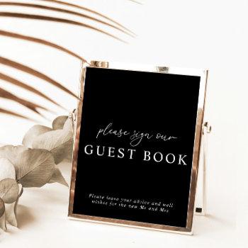 Small Modern Calligraphy Wedding Guest Book Sign Front View