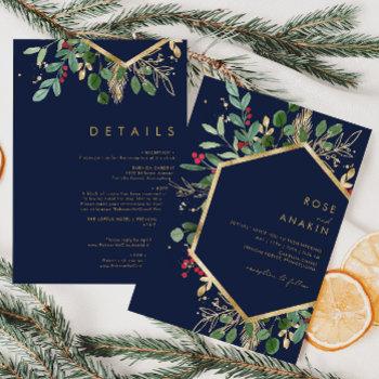 Small Modern Christmas Greenery | Navy All In One Front View