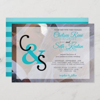 modern day wedding invitations - turquoise