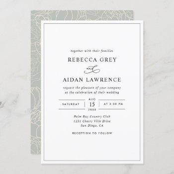 modern elegant black and white wedding invitation