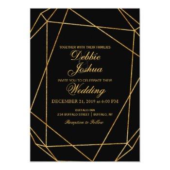 Small Modern Elegant Black & Gold Wedding Front View