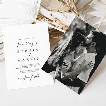 Small Modern Elegant Black & White Photo Wedding Front View