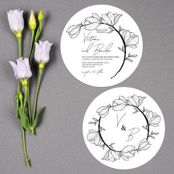 Small Modern Elegant Floral Circle Branch Wedding Front View